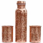 COPPER BOTTLE WITH GLASS